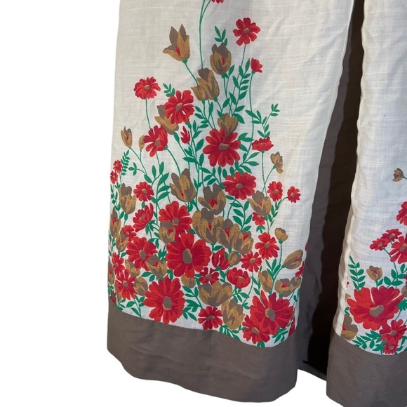 Jantzen Via! Vintage Midi Skirt Size 12 Floral Pleated Garden Cottagecore Spring - Picture 7 of 8